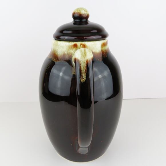 Vintage Pfaltzgraff Stoneware Brown Drip Glaze Tea/Coffee Pot w/Lid Cottage Core - Picture 3 of 14